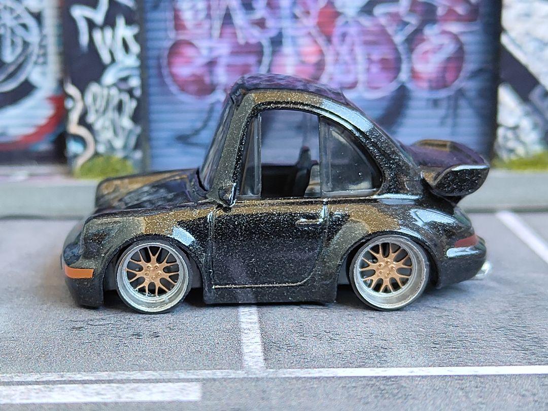 ホットウィールカスタム ポルシェ 911☆自作アルミリム☆深リム☆トミカ改造