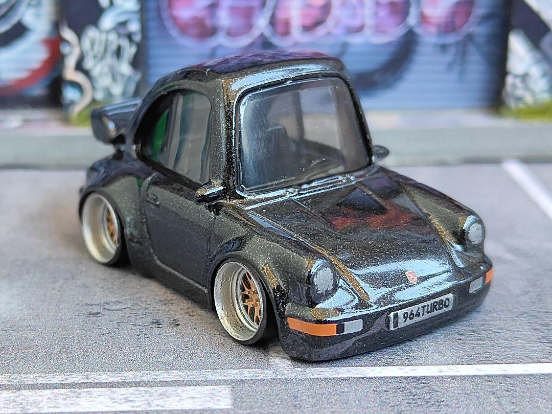 ホットウィールカスタム ポルシェ 911☆自作アルミリム☆深リム☆トミカ改造