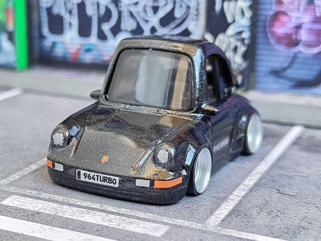 ホットウィールカスタム ポルシェ 911☆自作アルミリム☆深リム☆トミカ改造