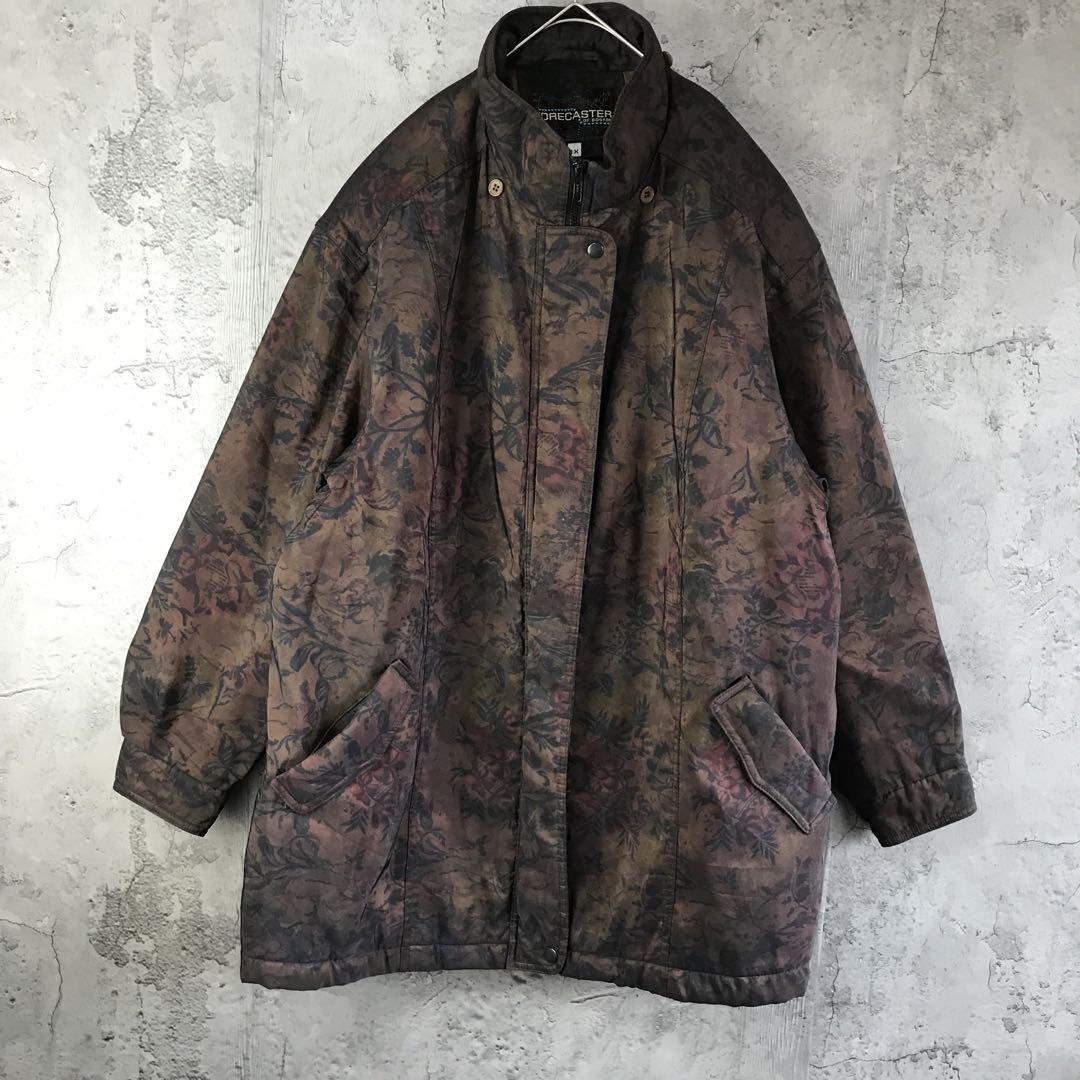 Y3122古着 ナイロンジャケット 花柄 90s Y2K