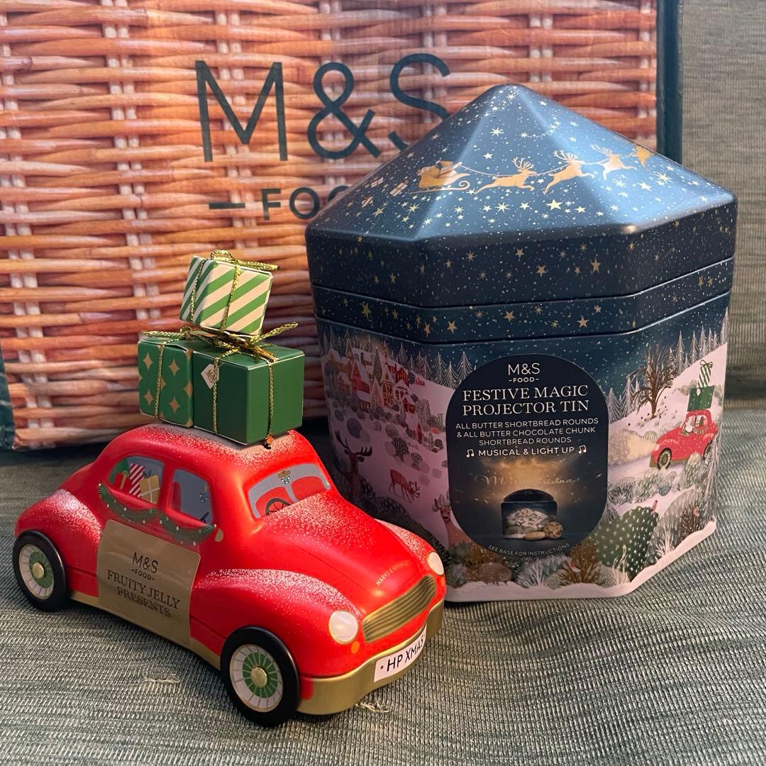 M-S プロジェクター缶 ジェリー缶 セット イギリス クリスマスMarks - Spencer