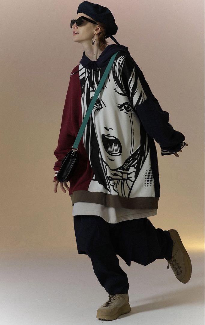 オーバーサイズUNVESNO 伊藤潤二Sadgirlオーバーサイズフーディ