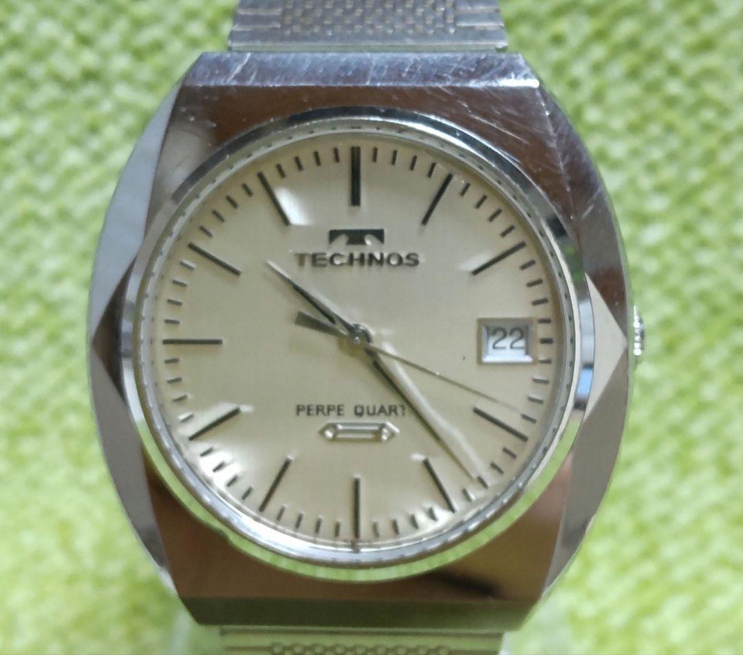 【稼動品レア】TECHNOS PERPE QUARTZ　メンズ腕時計　クォーツ時計