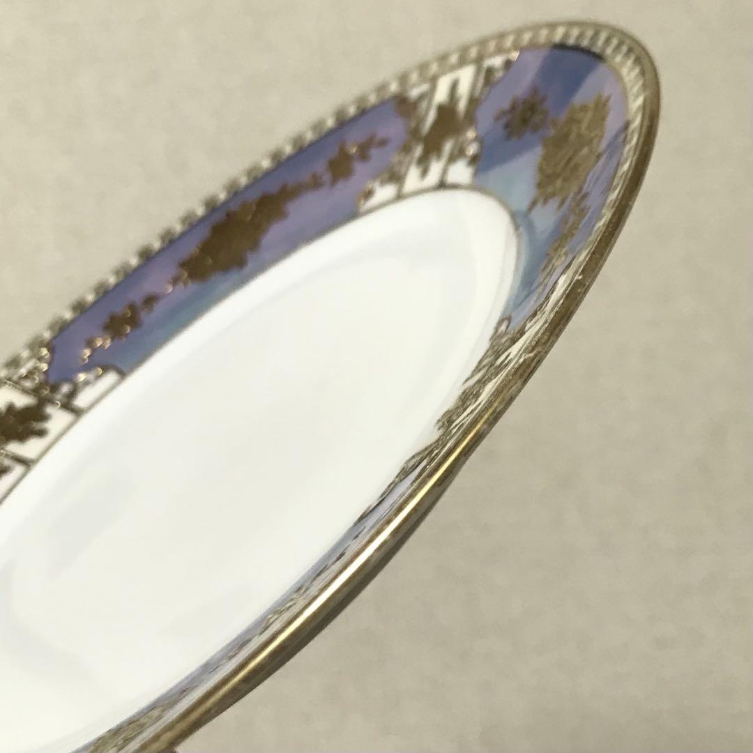 オールドノリタケ　大皿　アンティーク　金彩 Noritake - オールドノリタケ 金彩盛上バラ文皿 メープルリーフ
