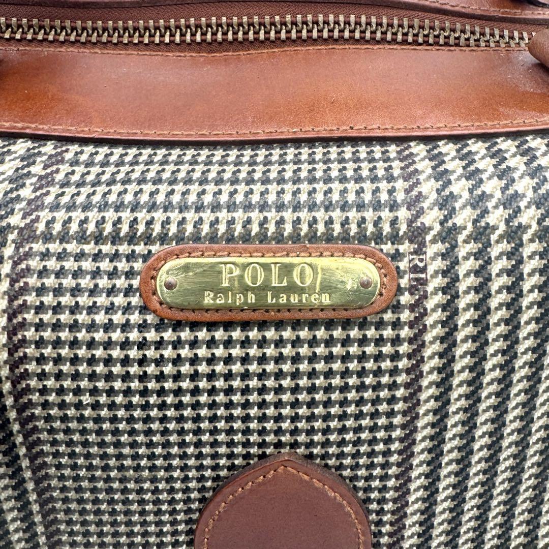 Polo Ralph Lauren ボストンバッグ　肩掛け可大容量 千鳥柄