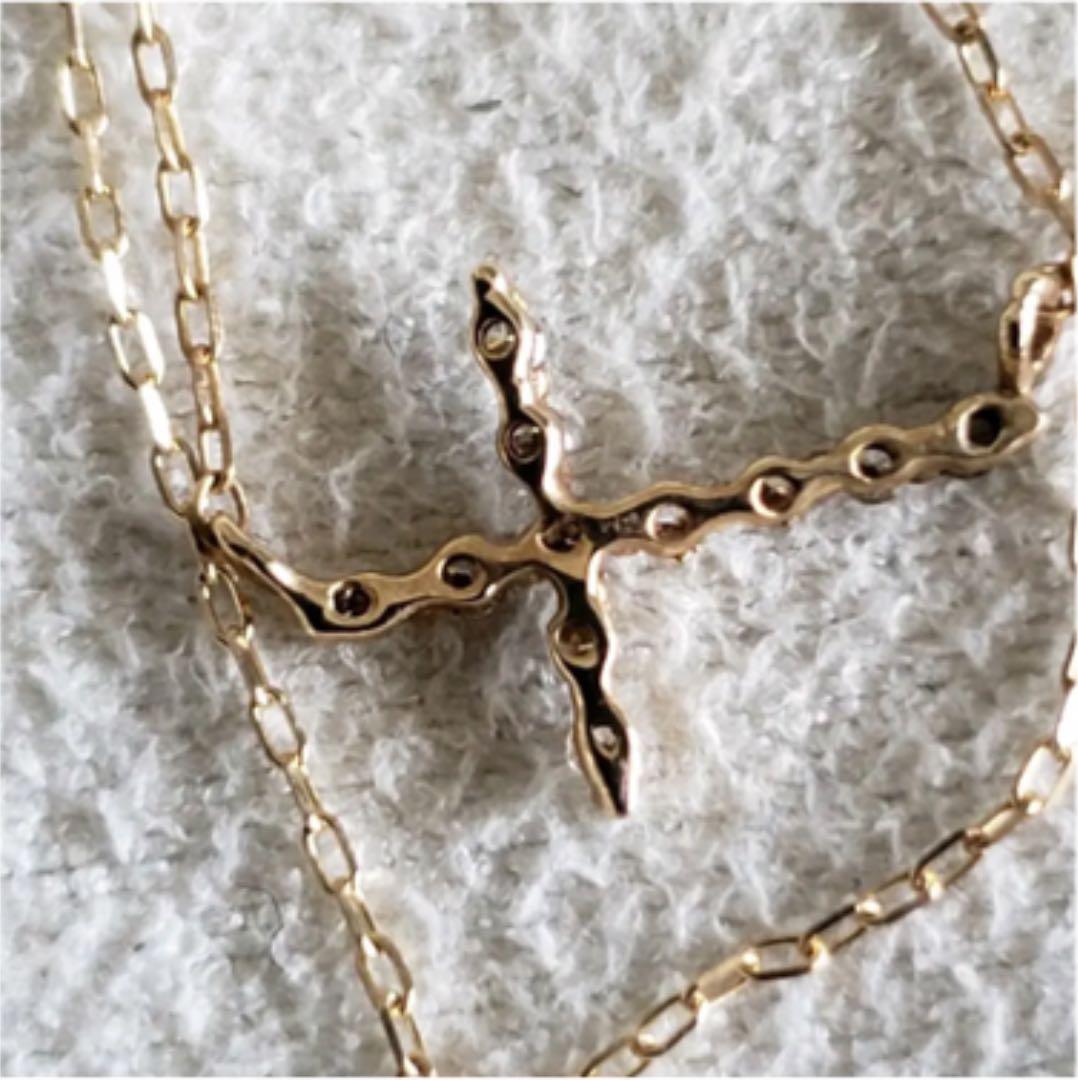 ダイヤモンド♡【ジュエルクローゼット】K10 十字架 クロスネックレス