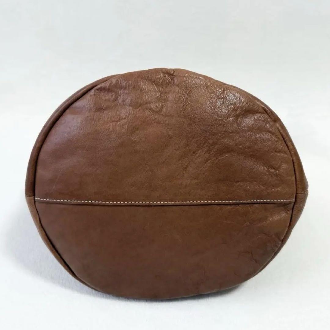 【美品】Kanmi ブラウンレザー 　がま口バック 美品✨Kanmi. カンミ がま口 トートバッグ レザー ブラウン