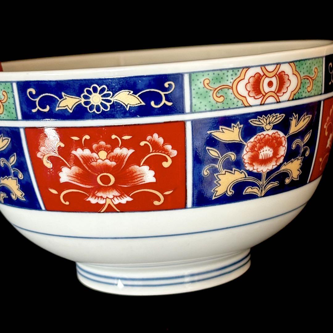 未使用】美濃焼 吾山窯 絵変り 小丼 4客 盛鉢 煮物碗 赤絵 色絵 花鳥