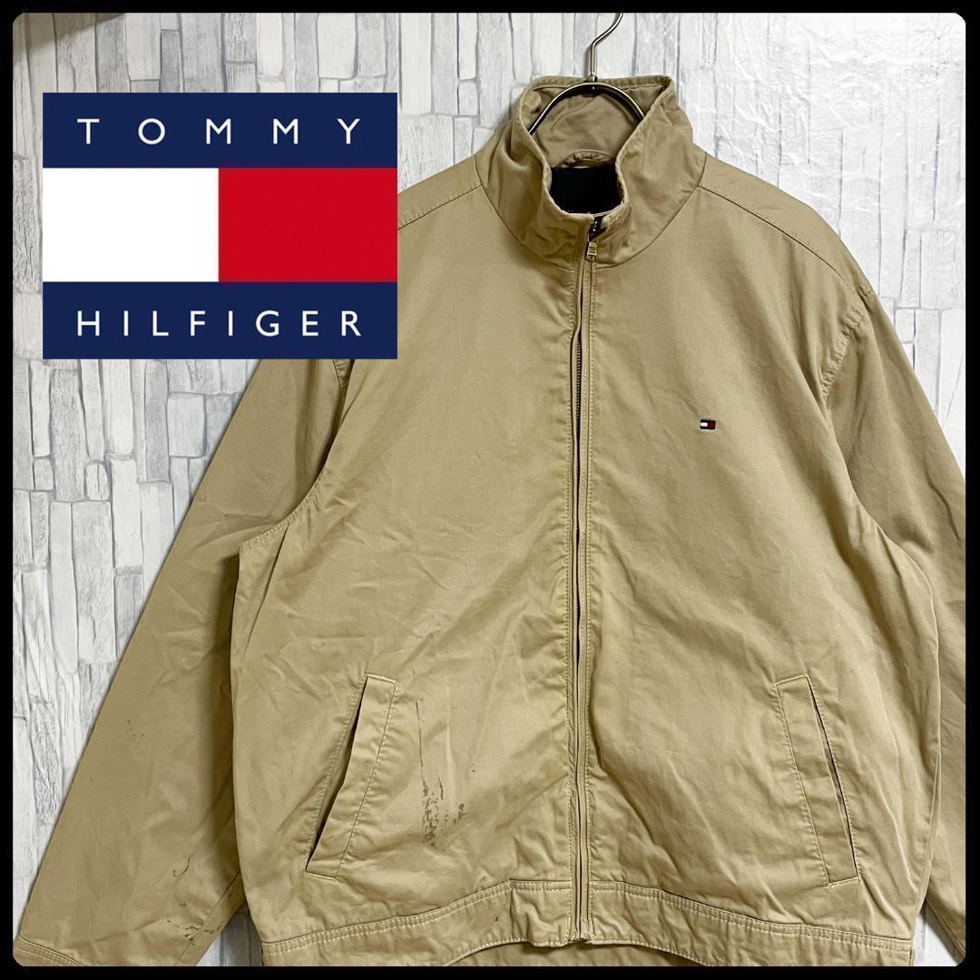 古着 トミーヒルフィガー スウィングトップ ブルゾン ベージュ M