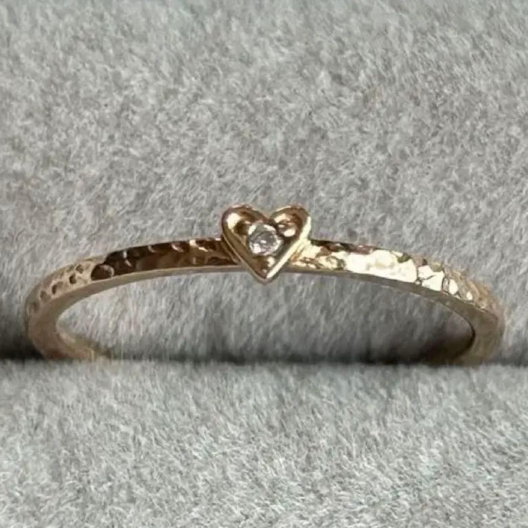 NOJESSノジェス　ハートダイヤ指輪K10 イエローゴールド11号