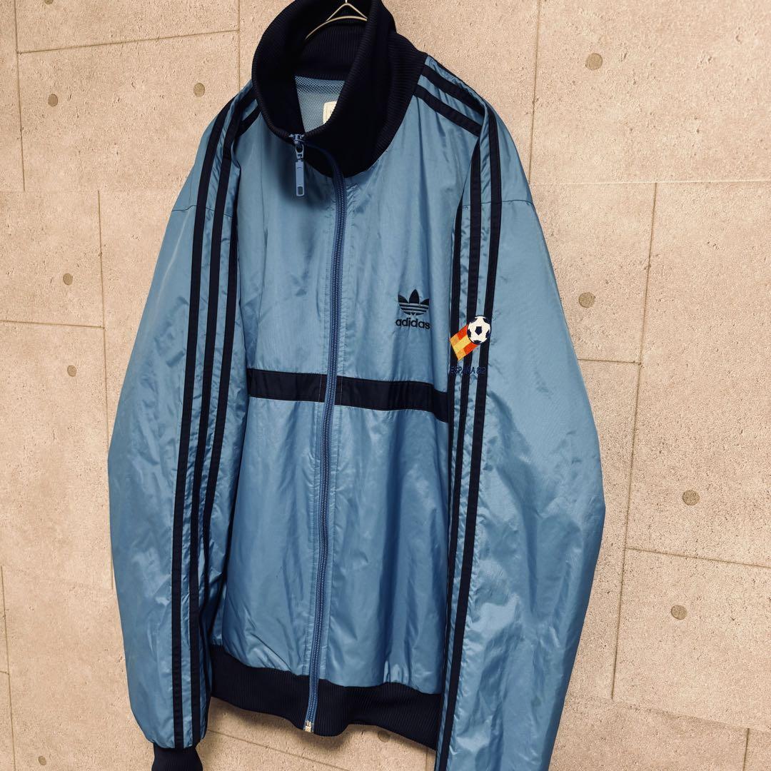 美品 アディダス ESPANA82 ブルー ナイロン トラックジャケット L