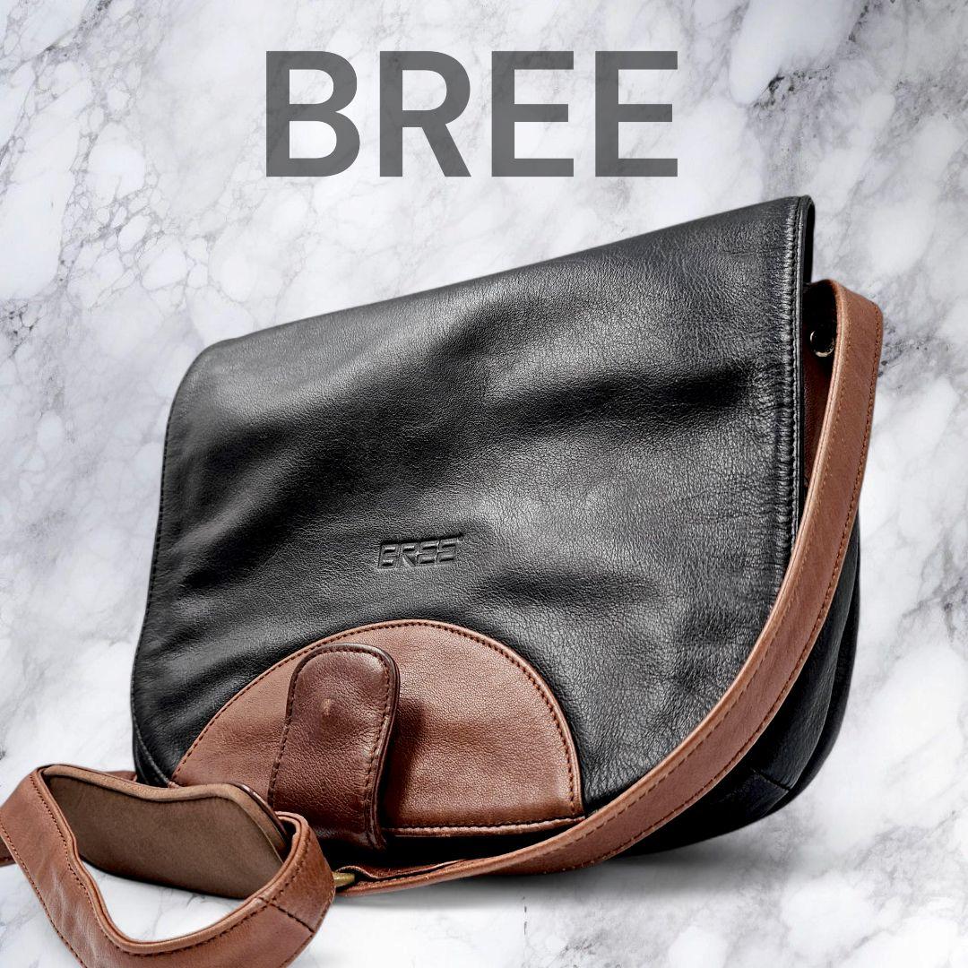 ブリー　BREE バッグ　フレブル 良品 ブリーBREE ショルダーバッグ オールレザー フラップ 型