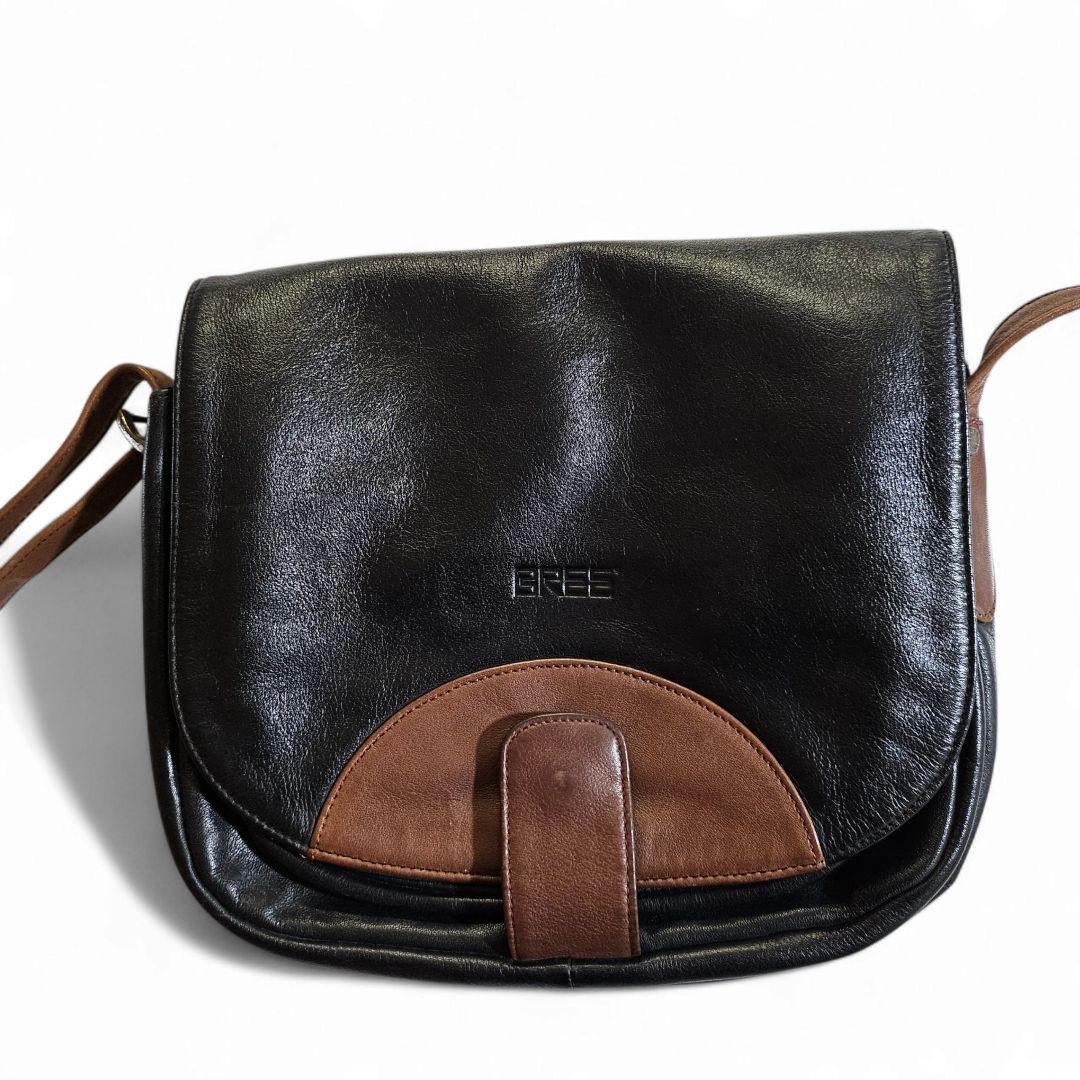 美品✨BREE ショルダーバッグ ペンホルダー シボ革 ブラック レザー