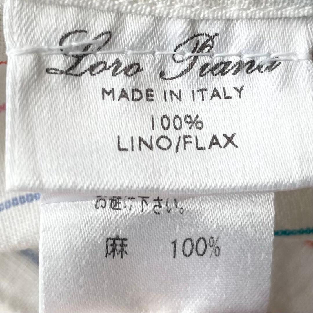 ロロピアーナ 長袖シャツ リネン100% ブラウス マルチストライプ