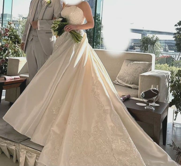 【美品】Aライン　シルク　 ウェディングドレス