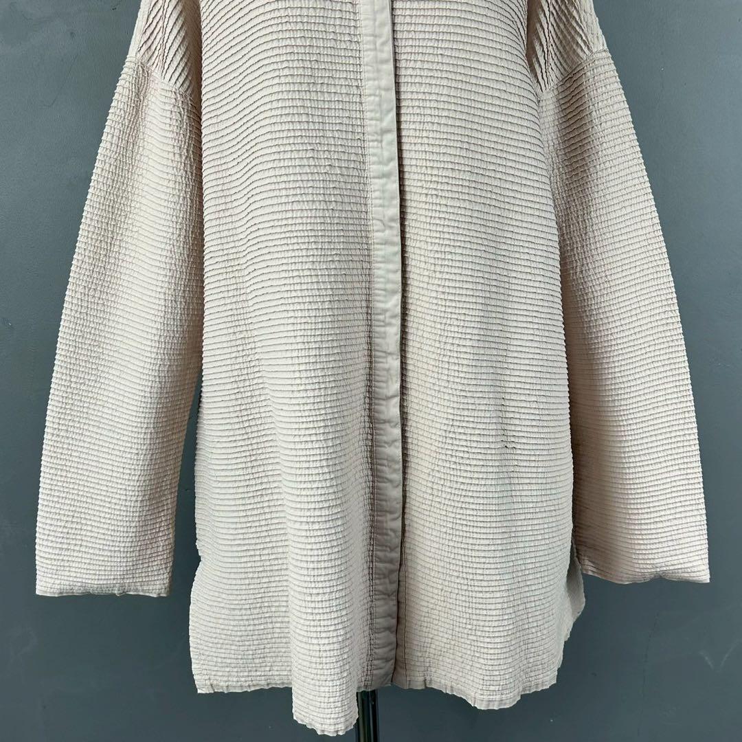 美品 ヤッコマリカルド 長袖 シャツ ブラウス プリーツ加工 比翼