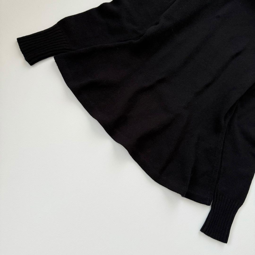 希少✨️ラルフローレン　ペプラムニット　カシミヤ　パフスリーブ　タートル　黒　L