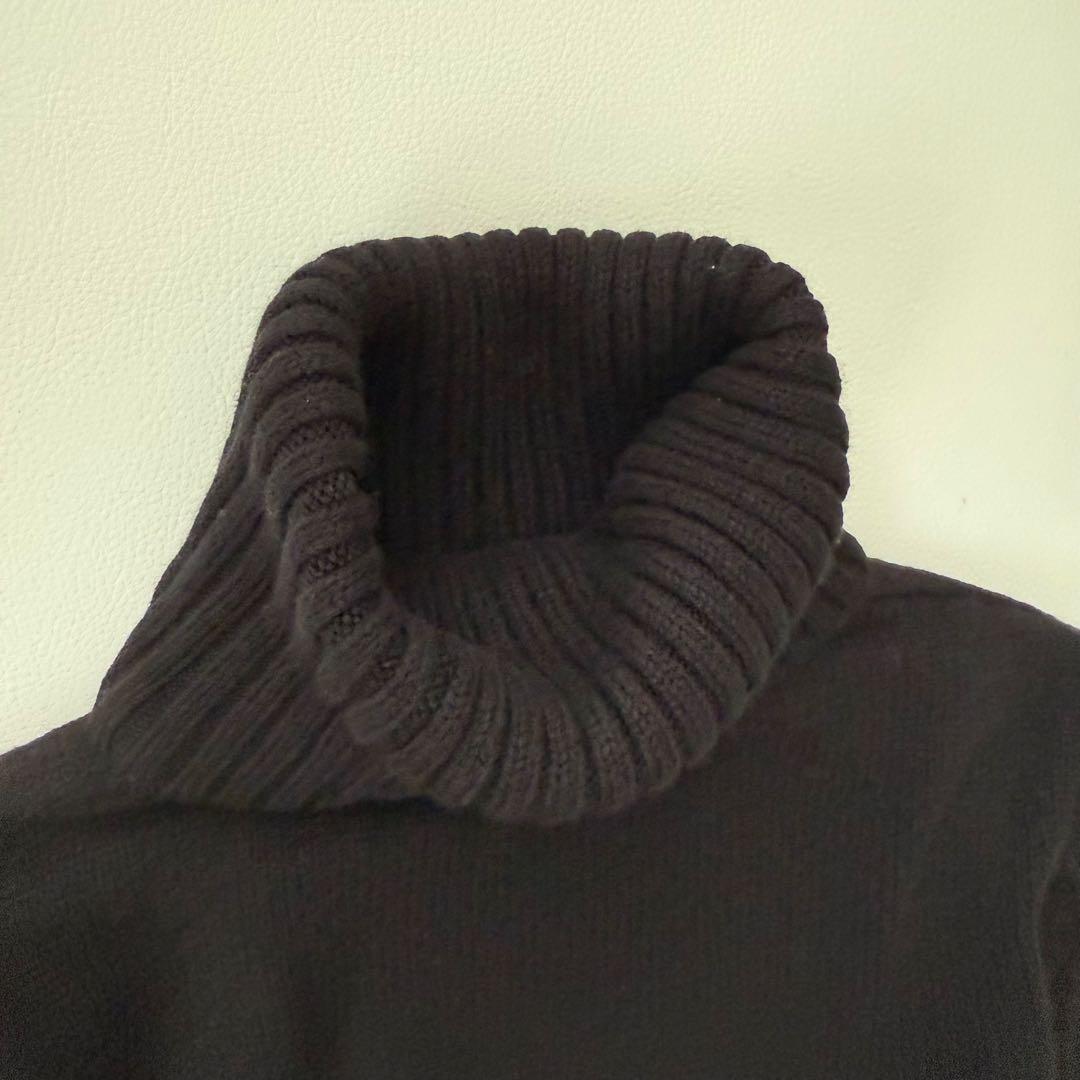 希少✨️ラルフローレン　ペプラムニット　カシミヤ　パフスリーブ　タートル　黒　L