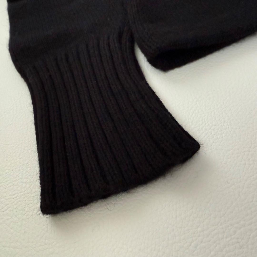 希少✨️ラルフローレン　ペプラムニット　カシミヤ　パフスリーブ　タートル　黒　L