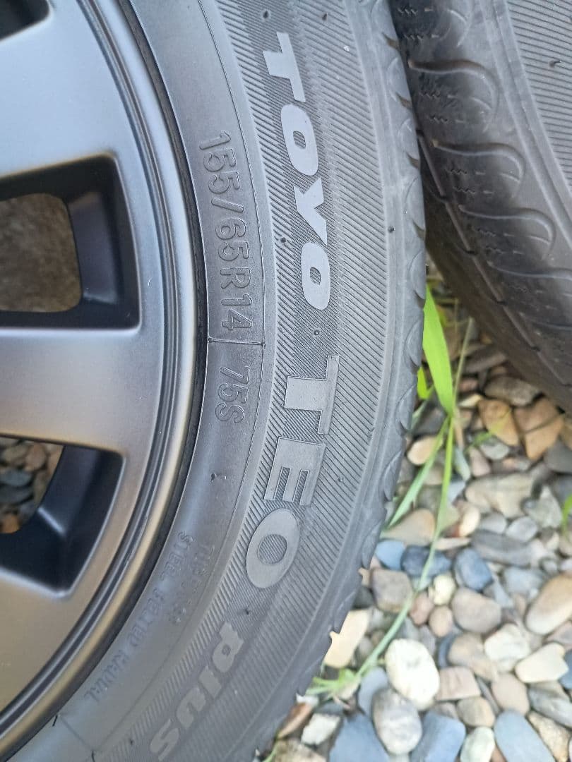 155/65R14・ブラックアルミホイール&サマータイヤ4本 155/65R14・ブラックアルミホイール&サマータイヤ4本