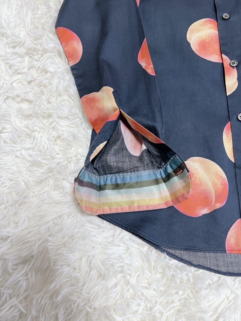 Paul Smith ポールスミス ピーチ 桃 シャツ 長袖 M 極美品