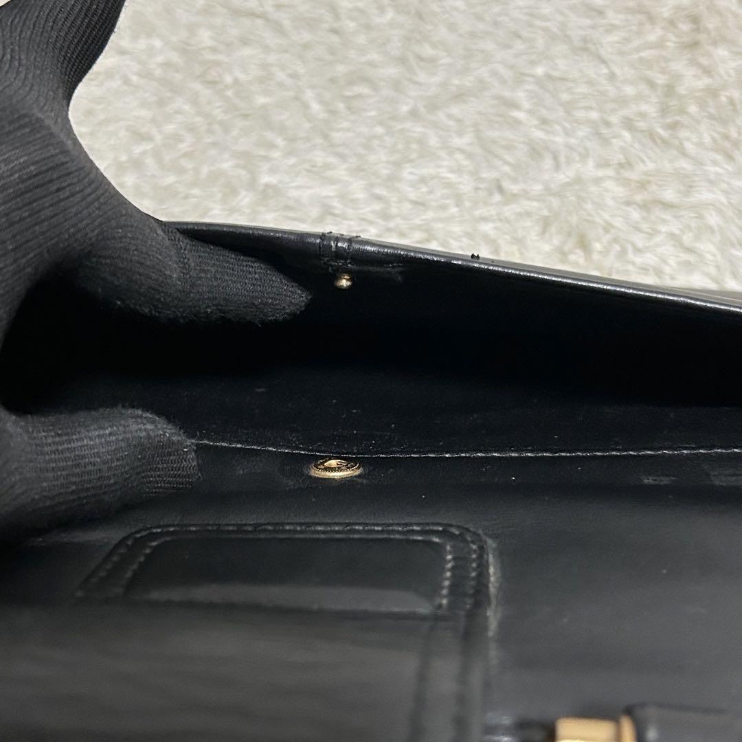 美品 ミラショーン ダレスバッグ 2室 黒 レザー A4収納可 ダイヤル式