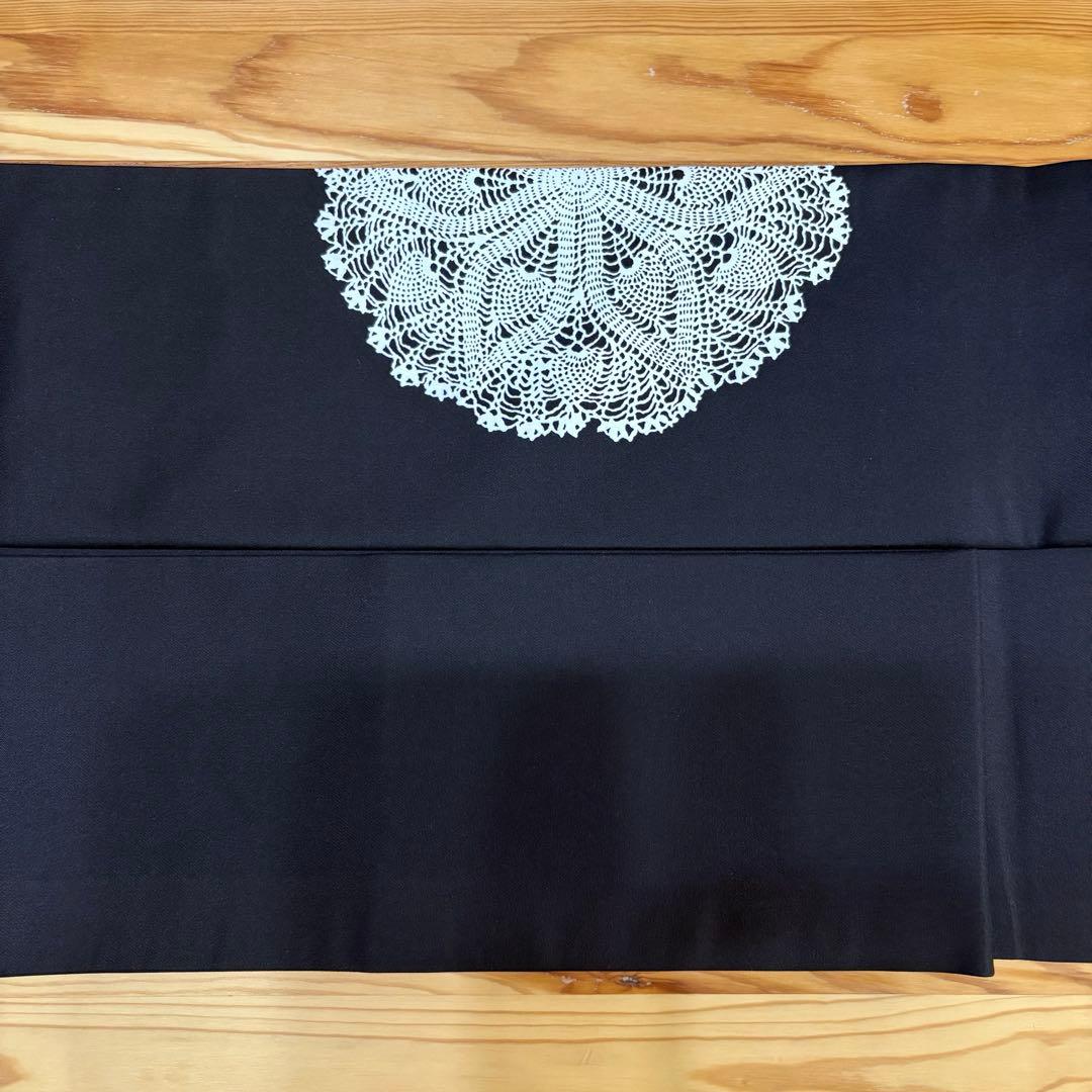 再入荷 正絹 織地 染帯 【黒地】 レース柄 締めやすく柔らかい帯 再入荷 正絹 織地 染帯 【黒地】 レース柄 締めやすく柔らかい帯