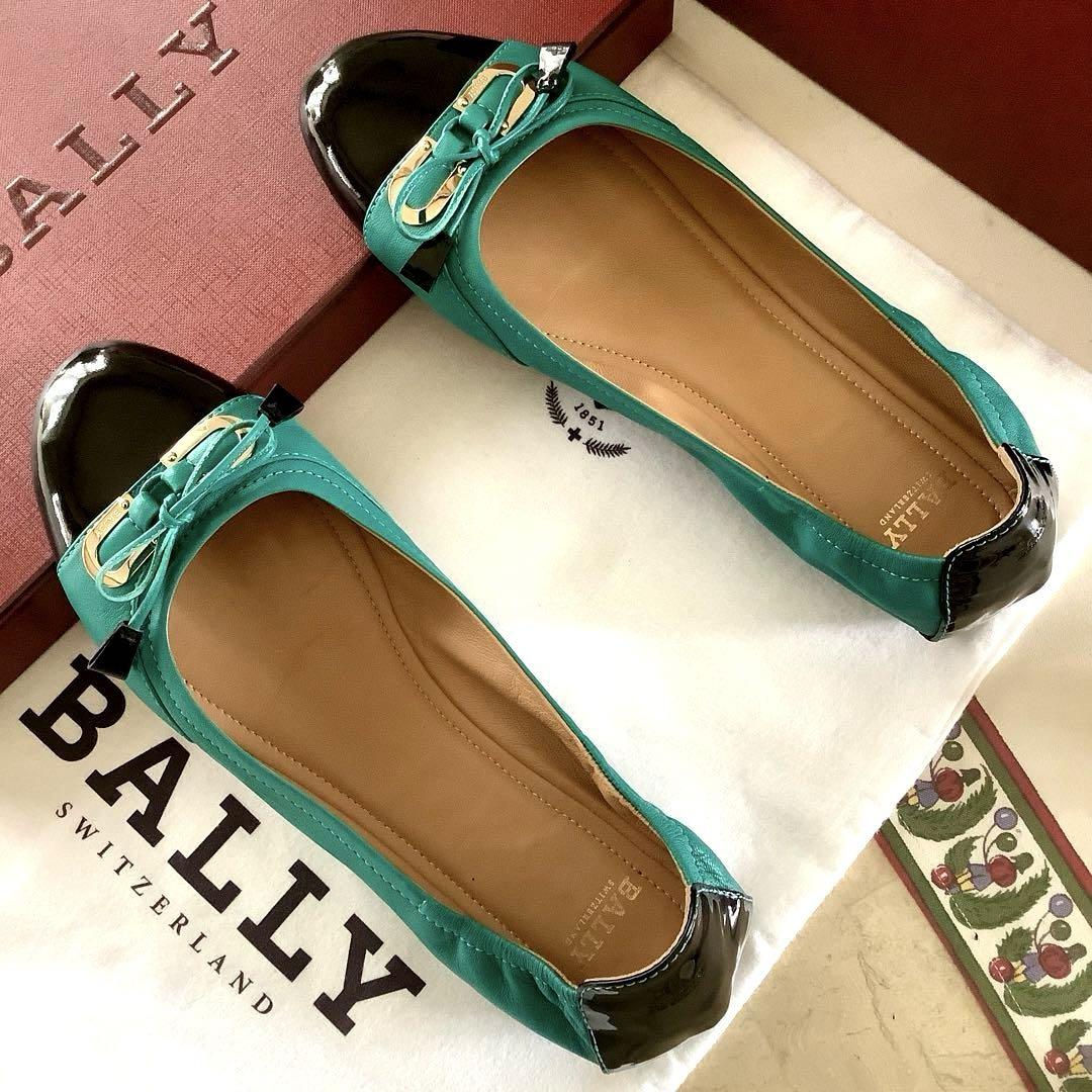試着のみ新品! BALLY〜バリー リボン バレリーナ ロゴメタル