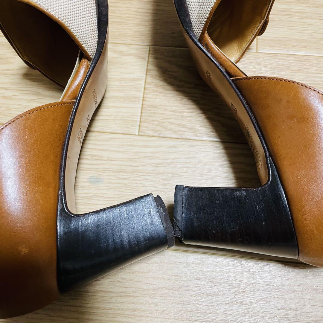 エルメス HERMES ケリー 金具 サンダル ミュール 37 1/2 23.5