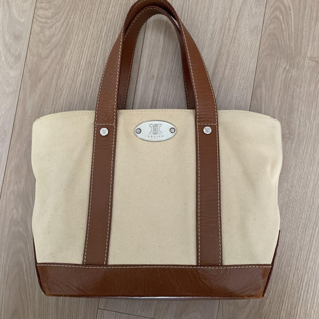 CELINE セリーヌ キャンバス×レザー トートバッグ