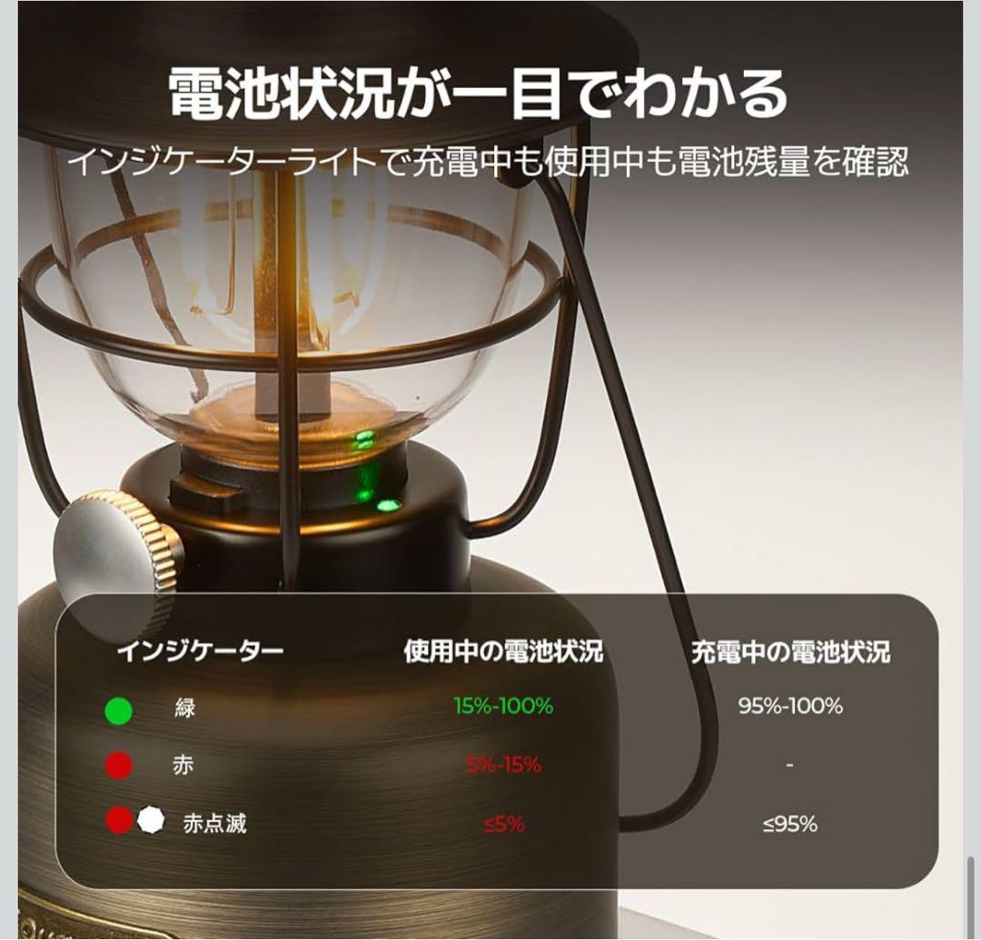 LEDランタン レトロデザイン 無段階調節 アウトドア・キャンプ VL01