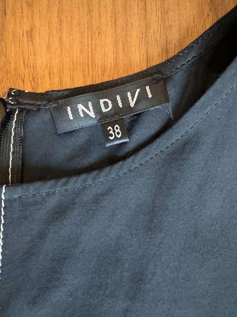INDIVI コットンノースリーブTシャツブラック38 - メルカリ