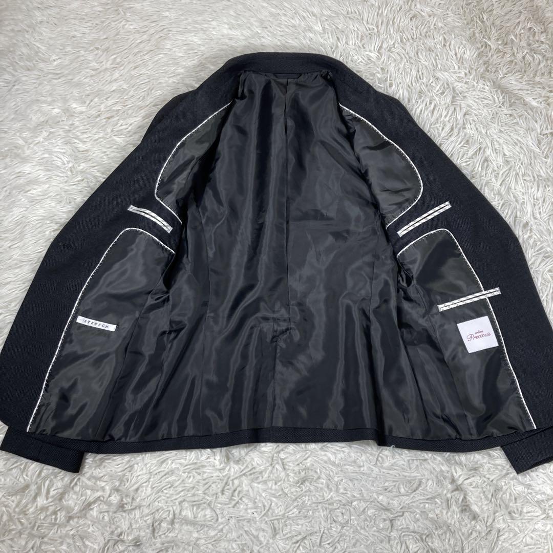 美品　エヌライン　 青山　セットアップスーツ　ダークグレー　サイズ7(S)