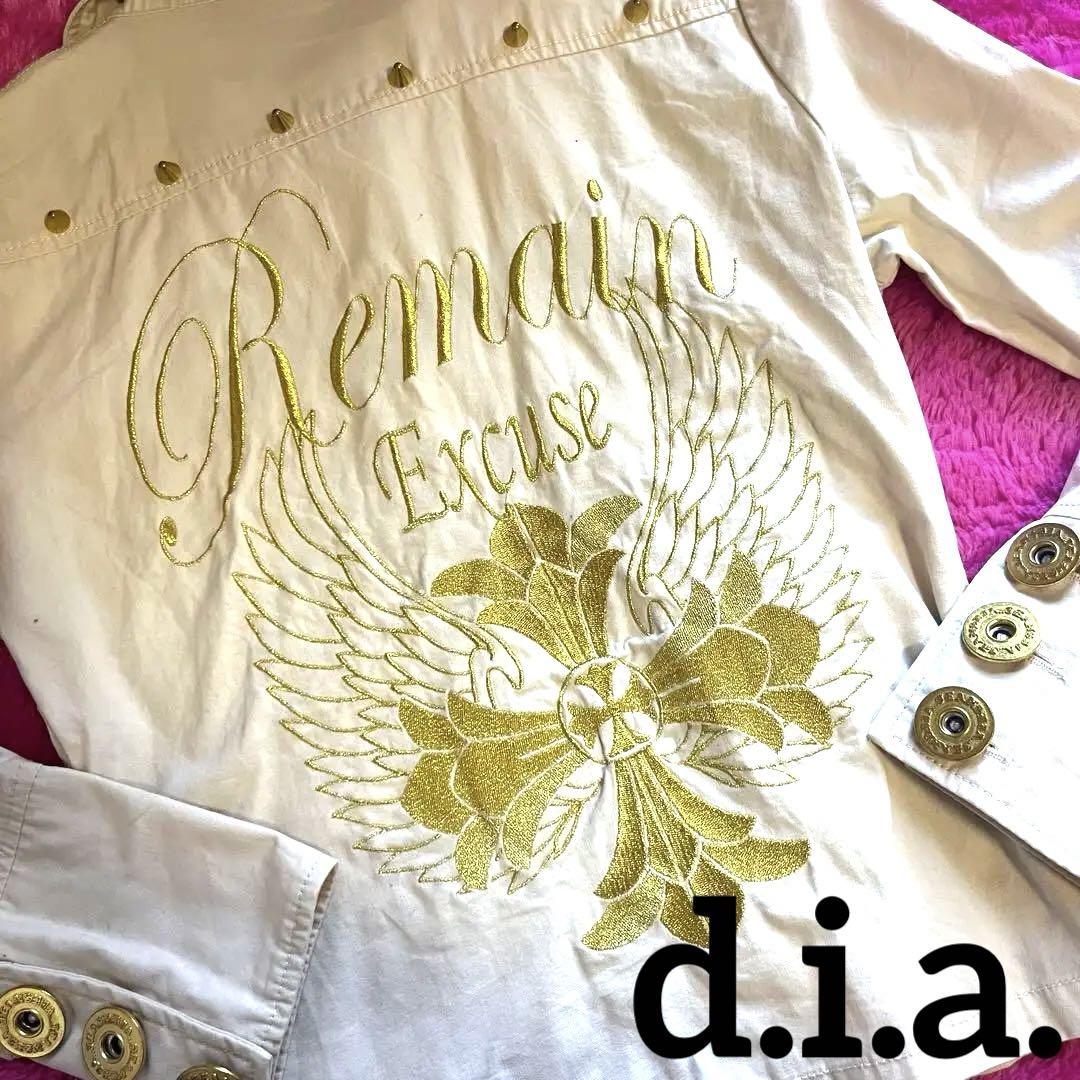 d.i.a. バック刺繍シャツジャケット【平成ギャル】白金