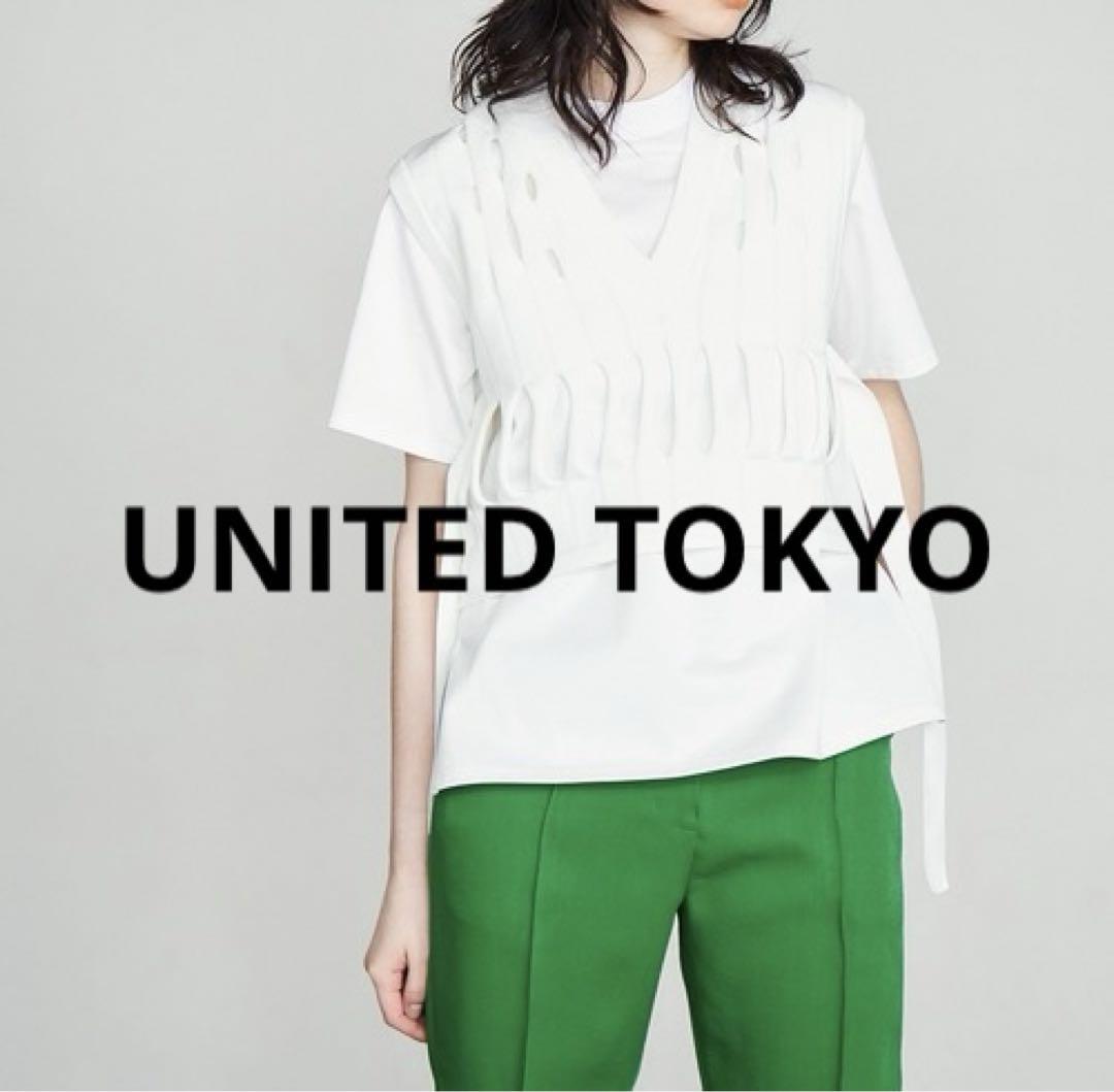 UNITED TOKYO　カッティングデザインニット（ホワイト）