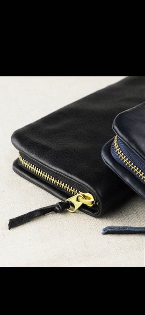 スリップオン AZ ラウンドファスナー長財布 黒