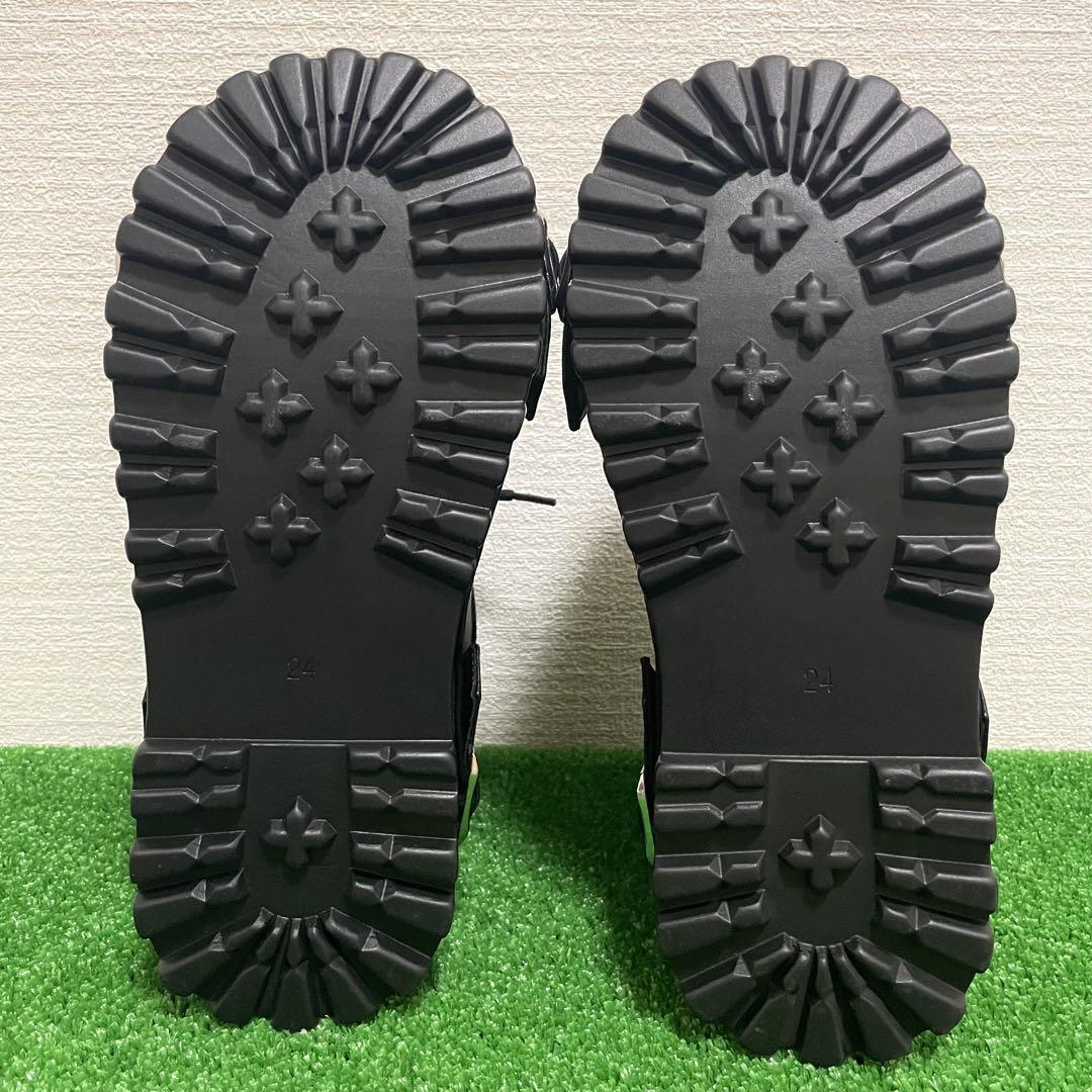 極美品　REFLEM レザー　プラットフォーム　ボンテージデザイン　スニーカー