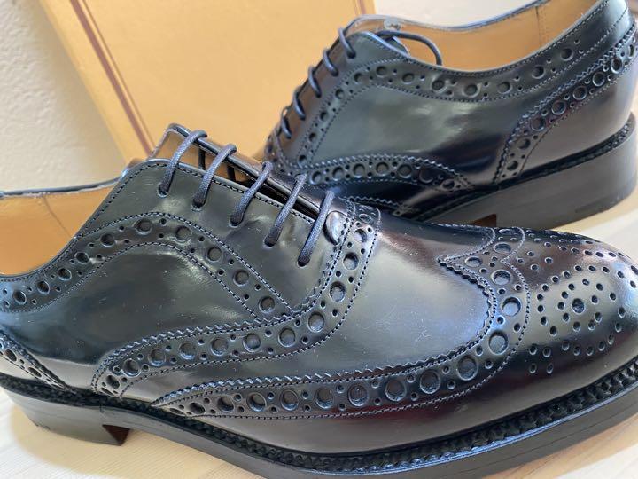 新品 BARKER バーカー フルブローグ オックスフォード 革靴 ブラック