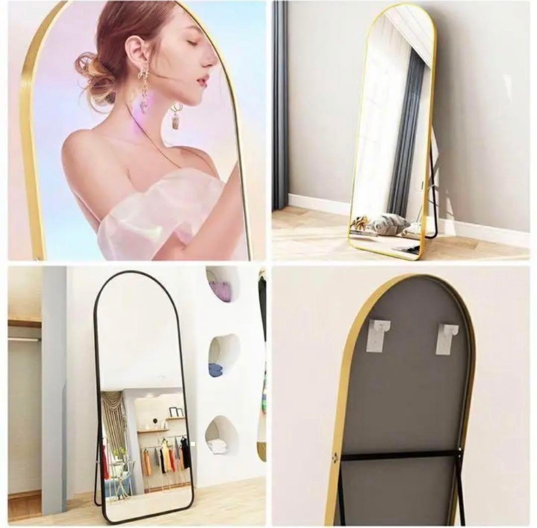 SALE/94%OFF】 スタンドミラー アーチ型 ゴールド 160cmx50cm 全身鏡