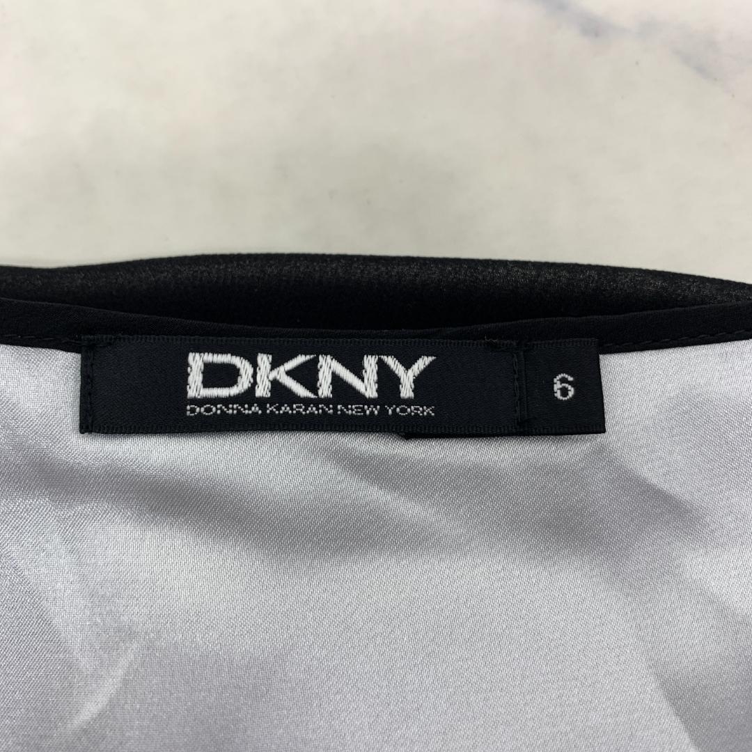LA6881 DKNY シルク100％ ノースリーブワンピース ブラック系 6