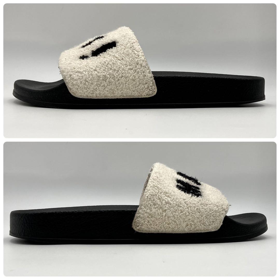 美品✨MARNI シャワーサンダル ロゴベルト ボア テリークロス 黒×白 40
