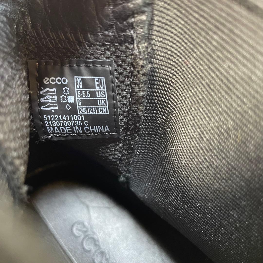 極美品✨エコー 厚底 サイドゴア ブーツ レザー ブラック 本革 24.5