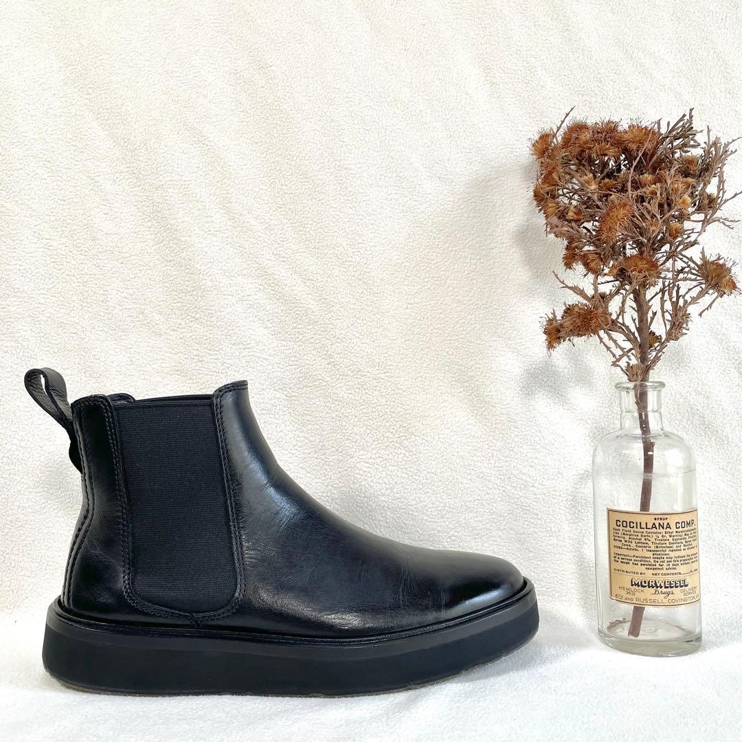 極美品✨エコー 厚底 サイドゴア ブーツ レザー ブラック 本革 24.5