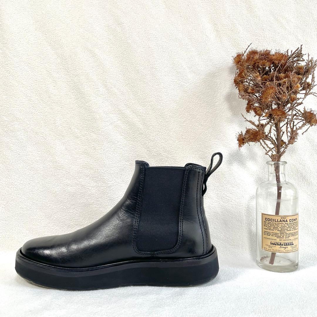 極美品✨エコー 厚底 サイドゴア ブーツ レザー ブラック 本革 24.5