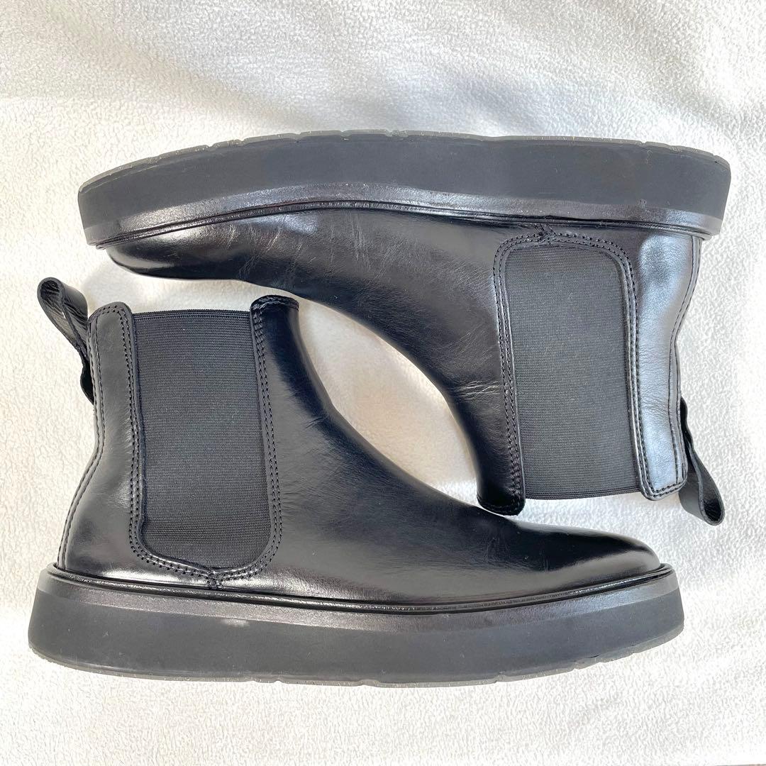 極美品✨エコー 厚底 サイドゴア ブーツ レザー ブラック 本革 24.5