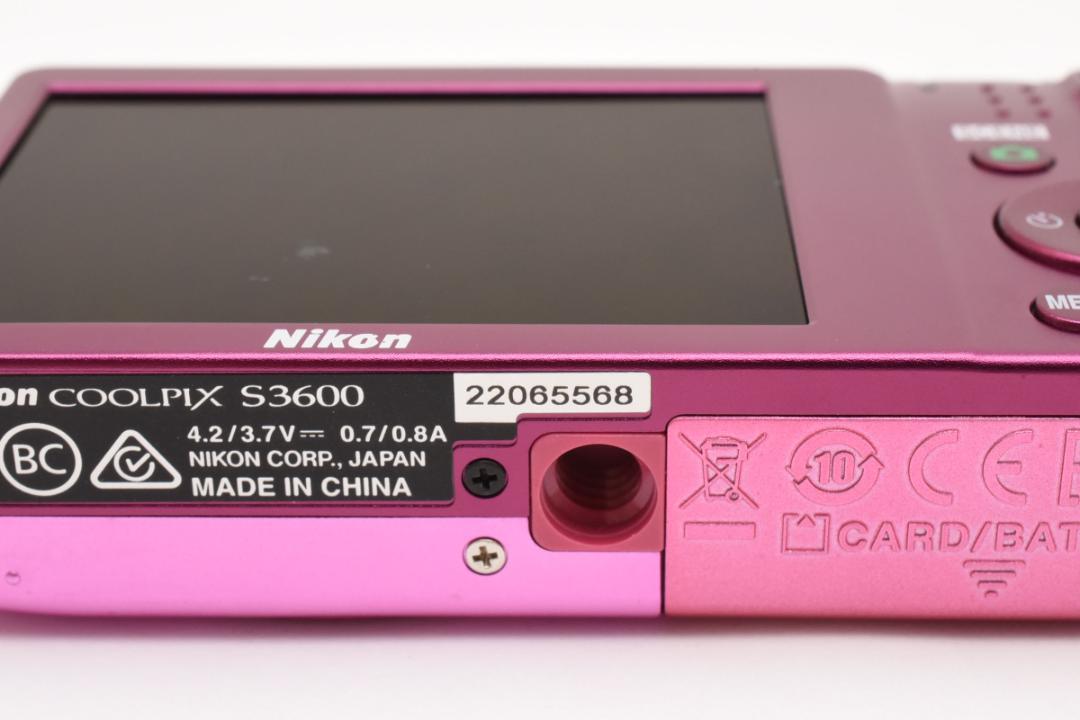【美品】Nikon COOLPIX S3600 ピンク　動作確認済