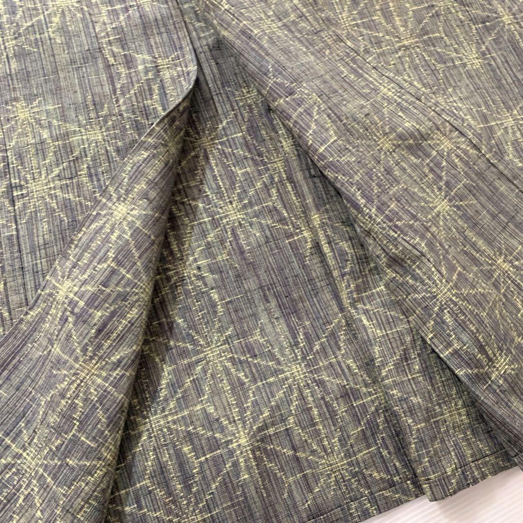 単衣着物 深緑 裄63 SH-0257