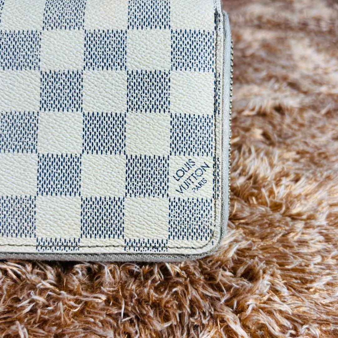 LOUIS VUITTON ダミエ 長財布 アズール ラウンドファスナー