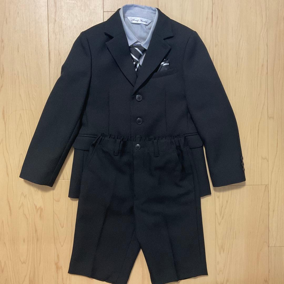 フォーマルスーツ ブラック 黒 120cm 男の子 4点セット