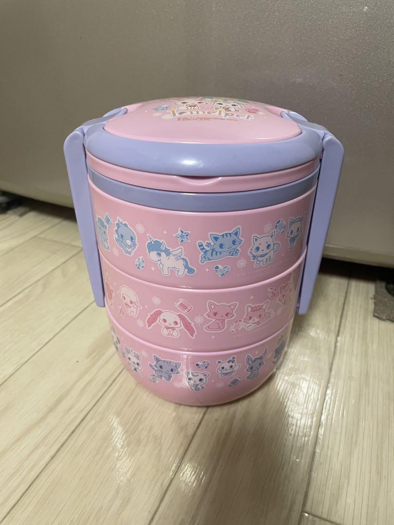 ジュエルペット 3段式弁当箱 ピンク